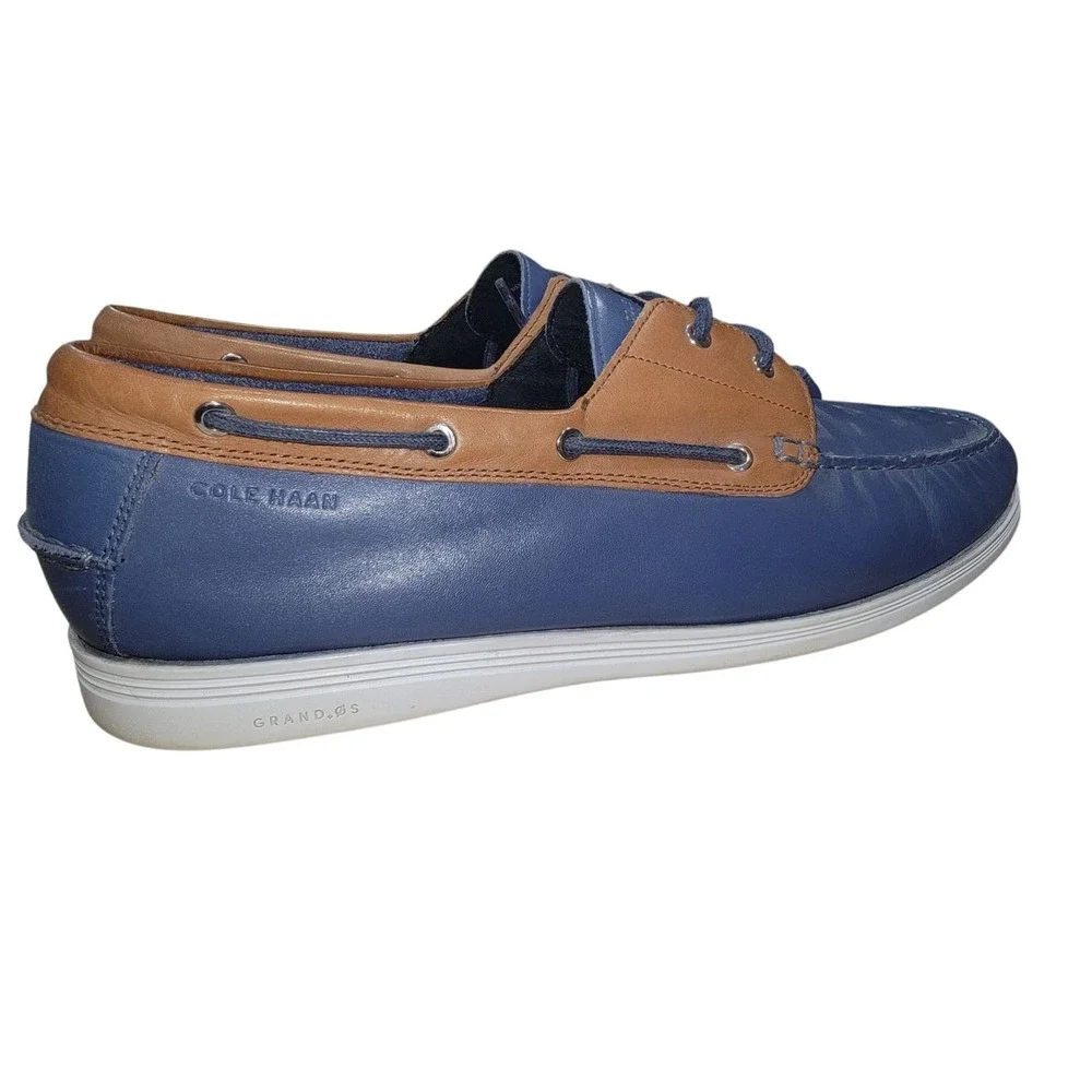 Cole Haan Cornell Men's Boat Shoe 13 M Blue Leather Grand OS Casual C32579